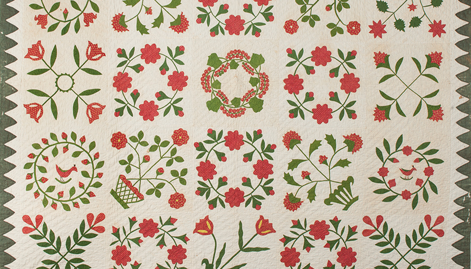 Mary Guyton (Hartford County, Maryland, United States of America), c. 1840-1953. Cotton Quilt, 93 3/4 in x 94 in. MESDA.