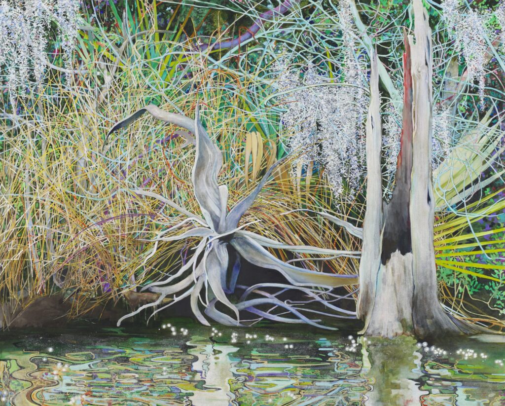 Elizabeth Bradford (American, b. 1950) Bone Trees, Pamlico Sound Acrylic on Canvas Collection of Cameron Art Museum