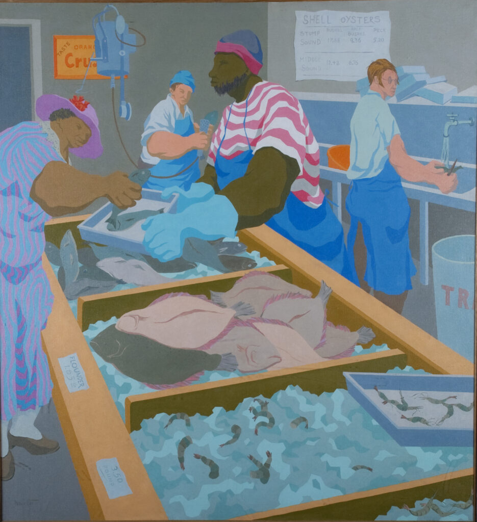 Claude Howell (American, 1917-1997) The Fish Market (Zora’s), 1976 Oil on Canvas Collection of Cameron Art Museum