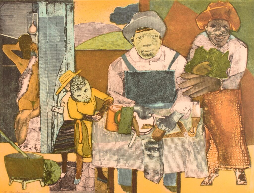 artwork photo of Romare Bearden, The Family, 1975